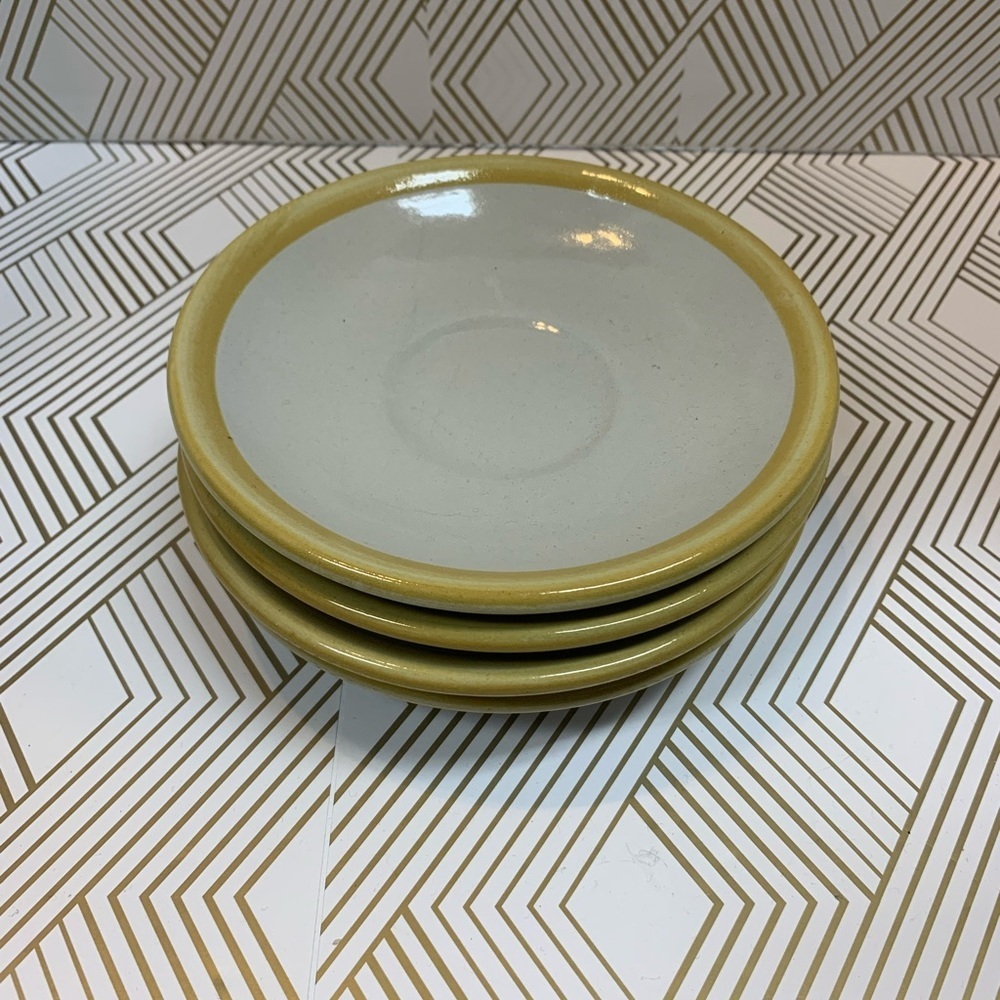 Vintage Louisville Stoneware Set Of 4 Saucers Small Plates